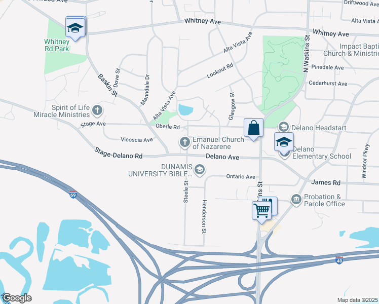 map of restaurants, bars, coffee shops, grocery stores, and more near 1509 Roosevelt Avenue in Memphis