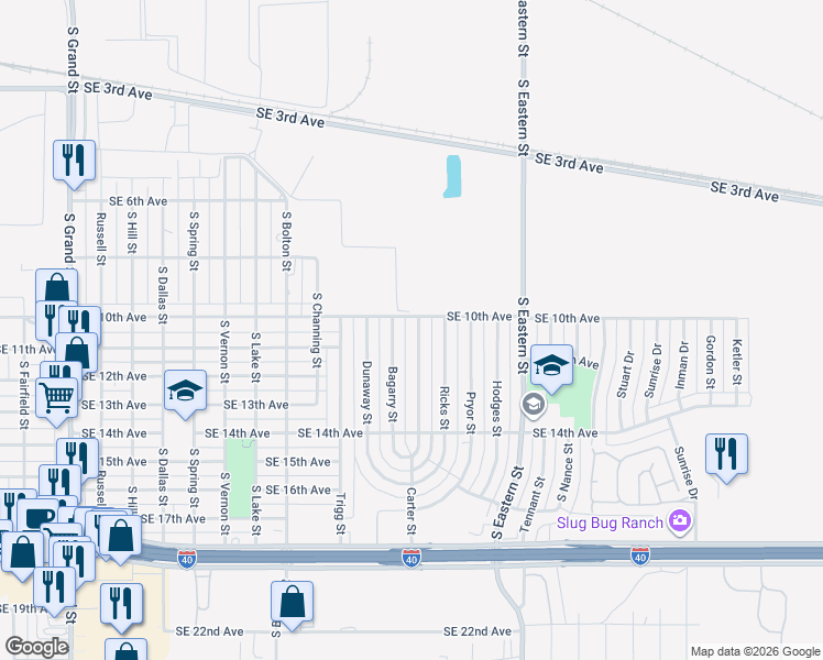 map of restaurants, bars, coffee shops, grocery stores, and more near 4601-4699 10th Avenue in Amarillo