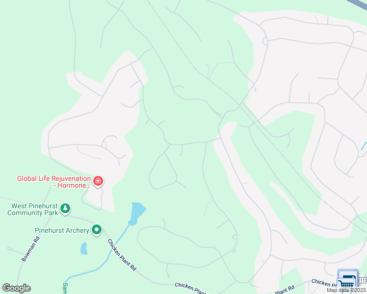 map of restaurants, bars, coffee shops, grocery stores, and more near 16 Rothes Court in Pinehurst