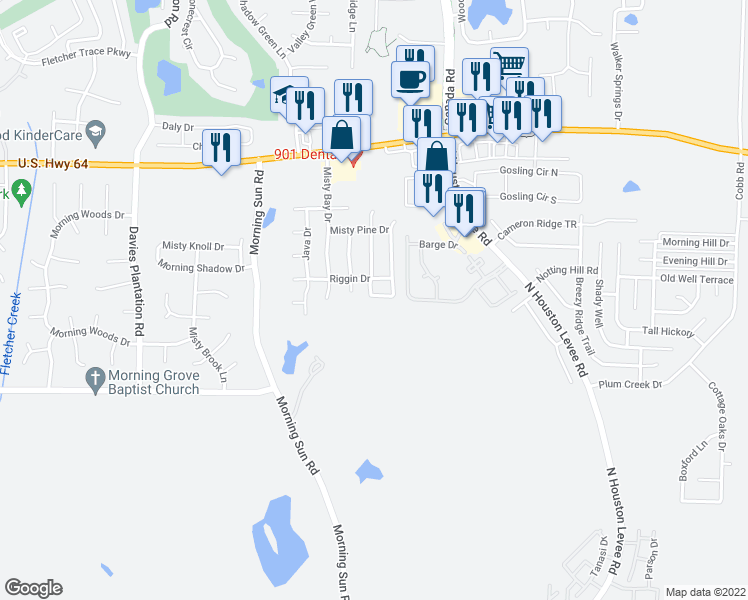 map of restaurants, bars, coffee shops, grocery stores, and more near 9831 Maggie Woods Lane in Arlington