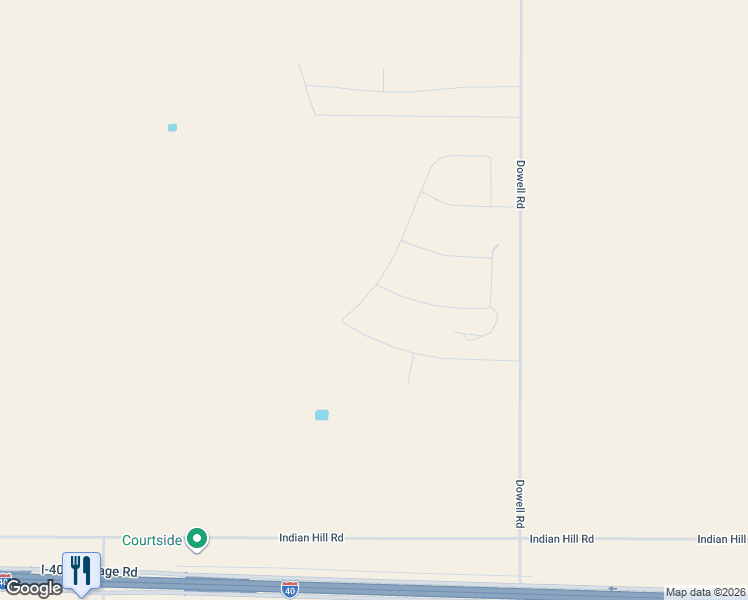 map of restaurants, bars, coffee shops, grocery stores, and more near North Dowell Road in Amarillo