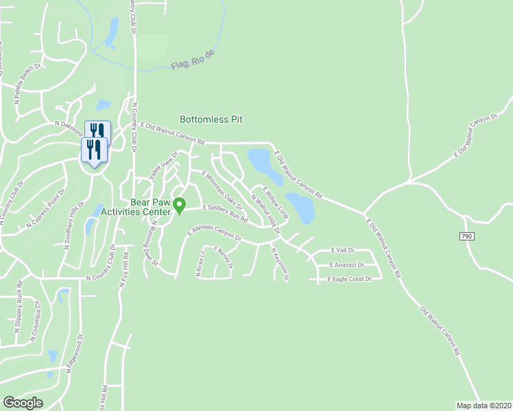 map of restaurants, bars, coffee shops, grocery stores, and more near 6205 East Willow Loop in Flagstaff