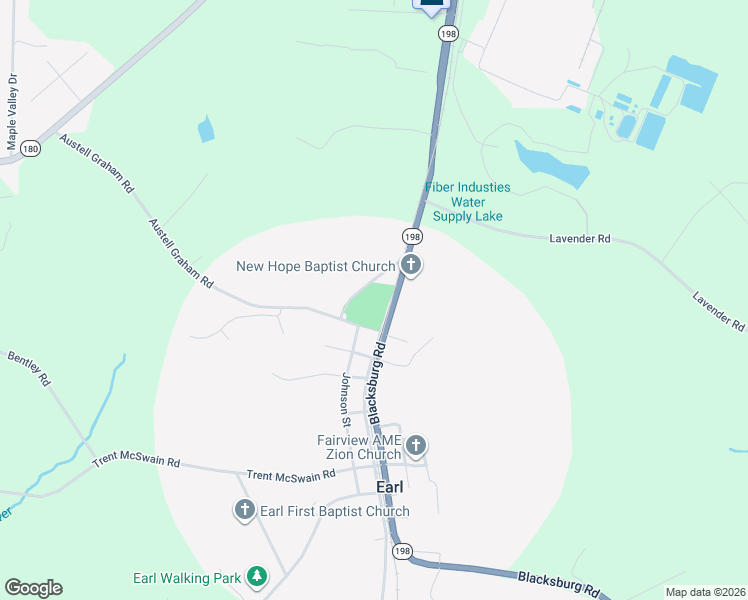 map of restaurants, bars, coffee shops, grocery stores, and more near 2621 1 Blacksburg Road in Grover