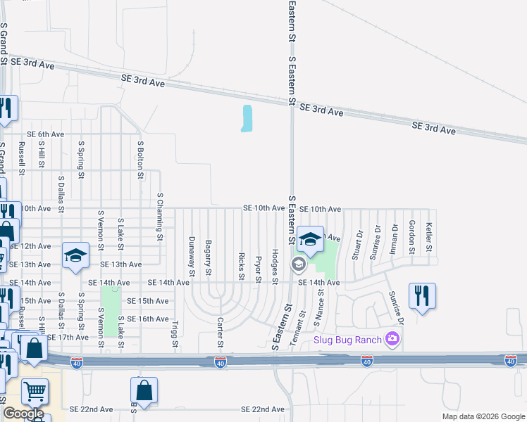 map of restaurants, bars, coffee shops, grocery stores, and more near 4901-4999 10th Avenue in Amarillo