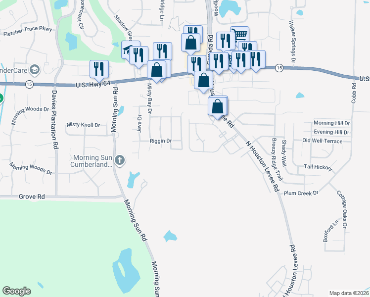 map of restaurants, bars, coffee shops, grocery stores, and more near 2738 Virginia Woods Place in Arlington