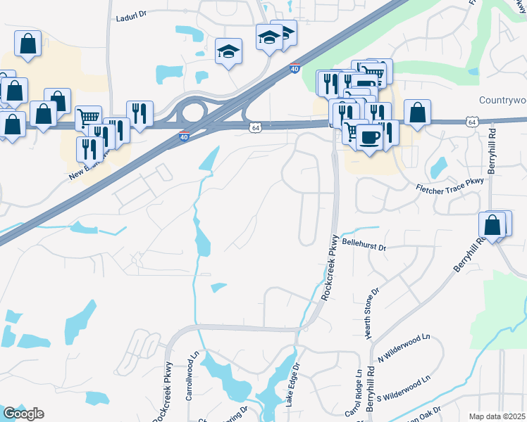map of restaurants, bars, coffee shops, grocery stores, and more near 2746 Colonial Towers Drive in Memphis