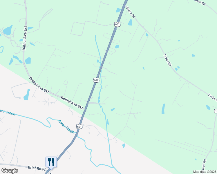 map of restaurants, bars, coffee shops, grocery stores, and more near 15755 U.S. 601 in Midland