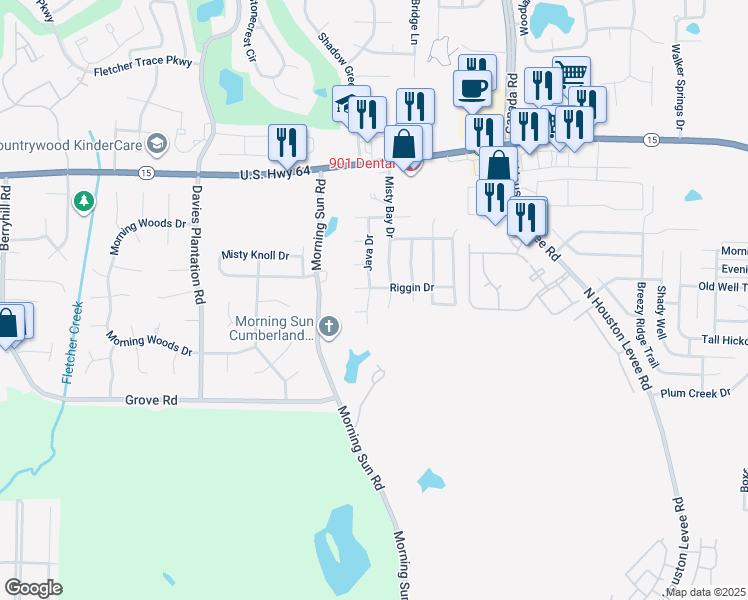 map of restaurants, bars, coffee shops, grocery stores, and more near 9715 Kiwi Cove in Arlington