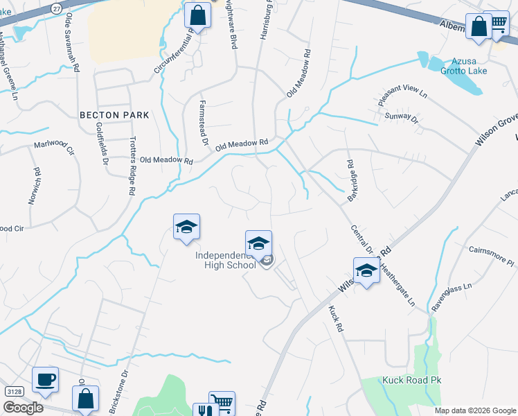 map of restaurants, bars, coffee shops, grocery stores, and more near in Charlotte