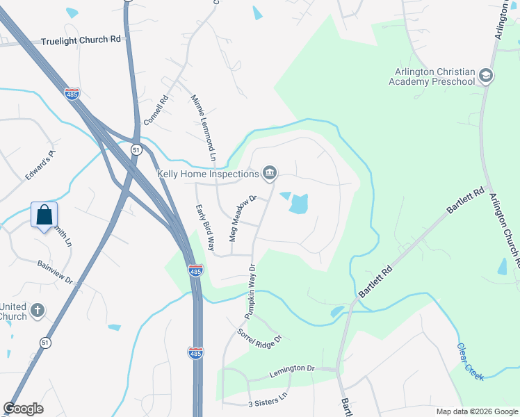 map of restaurants, bars, coffee shops, grocery stores, and more near 13631 Pumpkin Way Drive in Mint Hill