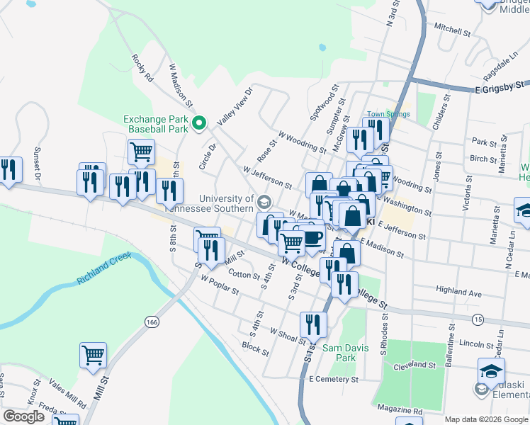 map of restaurants, bars, coffee shops, grocery stores, and more near 433 West Madison Street in Pulaski