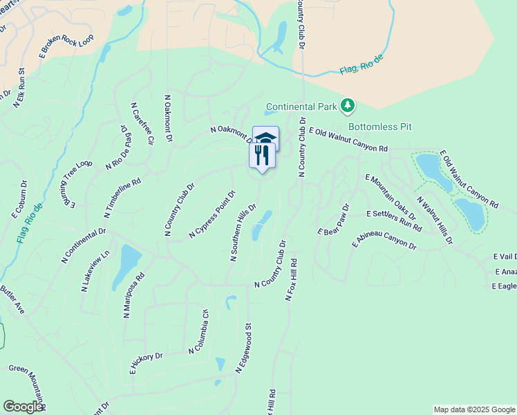 map of restaurants, bars, coffee shops, grocery stores, and more near 2390 North Southern Hills Drive in Flagstaff