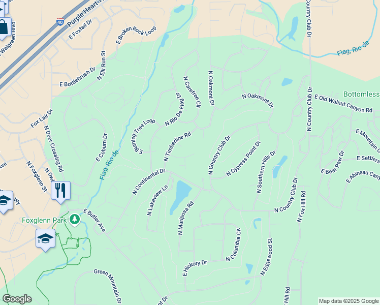 map of restaurants, bars, coffee shops, grocery stores, and more near 4824 East Hightimber Lane in Flagstaff