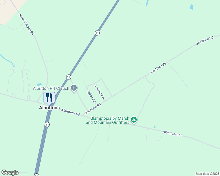 map of restaurants, bars, coffee shops, grocery stores, and more near 777 Strickland Terrace in Kinston