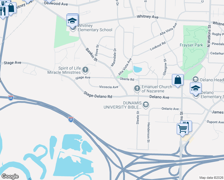 map of restaurants, bars, coffee shops, grocery stores, and more near 1373 Vicoscia Avenue in Memphis