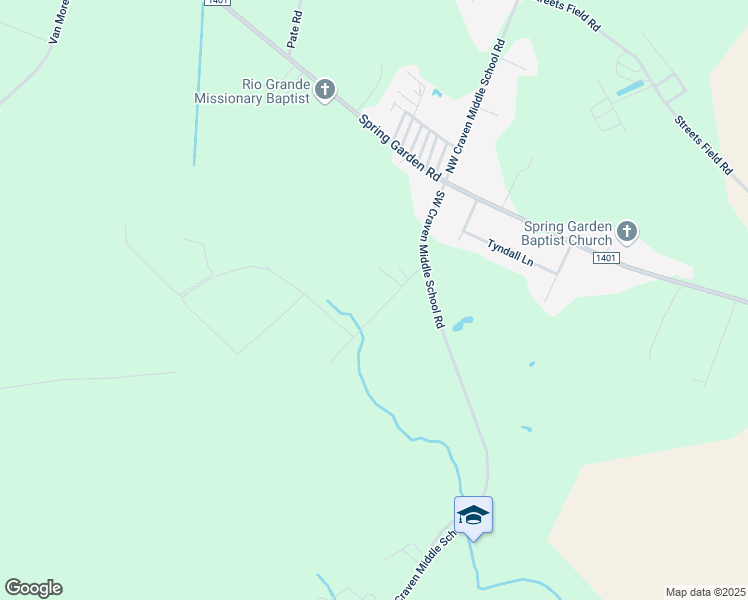 map of restaurants, bars, coffee shops, grocery stores, and more near 172 Southwest Craven Middle School Road in New Bern