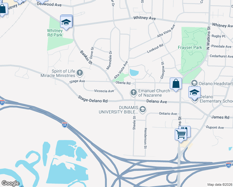 map of restaurants, bars, coffee shops, grocery stores, and more near 1421 Delano Avenue in Memphis