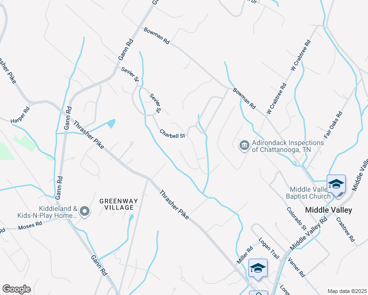 map of restaurants, bars, coffee shops, grocery stores, and more near 675 Logger Lane in Middle Valley