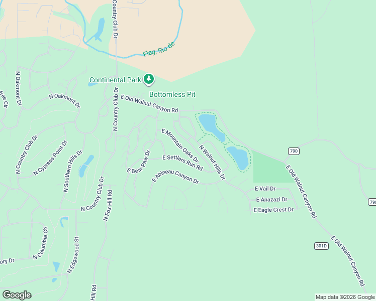 map of restaurants, bars, coffee shops, grocery stores, and more near 6142 East Mountain Oaks Drive in Flagstaff