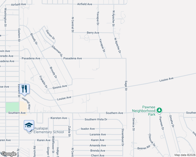 map of restaurants, bars, coffee shops, grocery stores, and more near 3396 Gold Canyon Court in Kingman