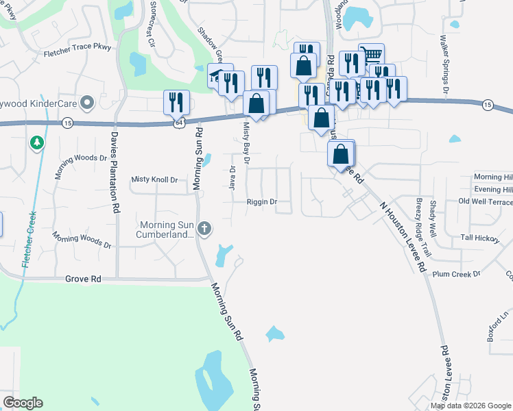 map of restaurants, bars, coffee shops, grocery stores, and more near 9759 Riggin Drive in Arlington