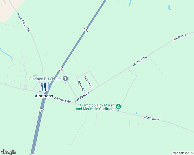 map of restaurants, bars, coffee shops, grocery stores, and more near 777 Strickland Terrace in Kinston