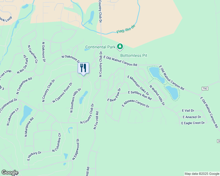 map of restaurants, bars, coffee shops, grocery stores, and more near 2605 North Pinon Ridge Drive in Flagstaff