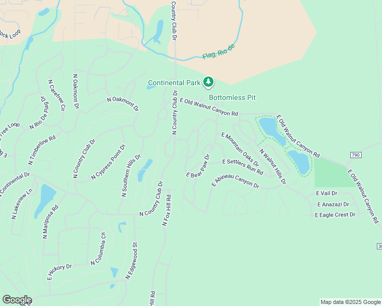 map of restaurants, bars, coffee shops, grocery stores, and more near 2605 North Pinon Ridge Drive in Flagstaff