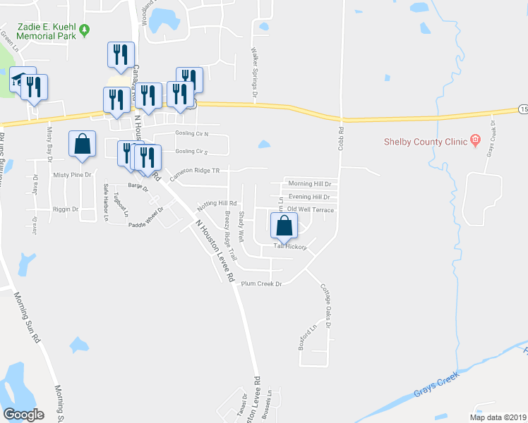 map of restaurants, bars, coffee shops, grocery stores, and more near 2745 Dry Well Cove in Memphis
