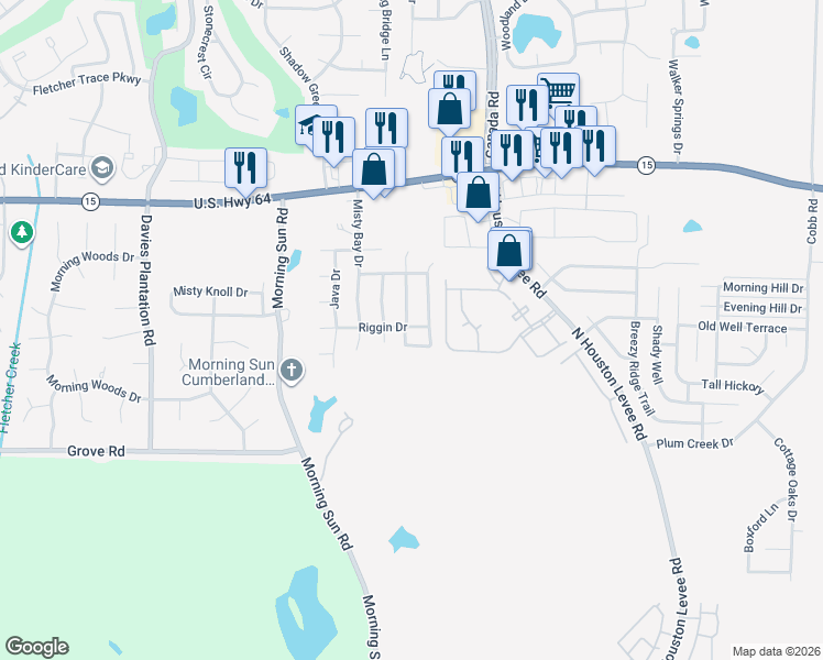 map of restaurants, bars, coffee shops, grocery stores, and more near 2748 Maggie Woods Lane in Arlington