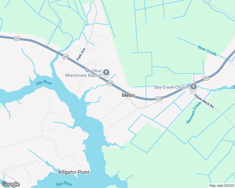map of restaurants, bars, coffee shops, grocery stores, and more near 14 Half Moon Road in Bayboro