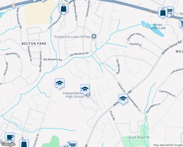 map of restaurants, bars, coffee shops, grocery stores, and more near 6022 Loch Arbor Lane in Mint Hill