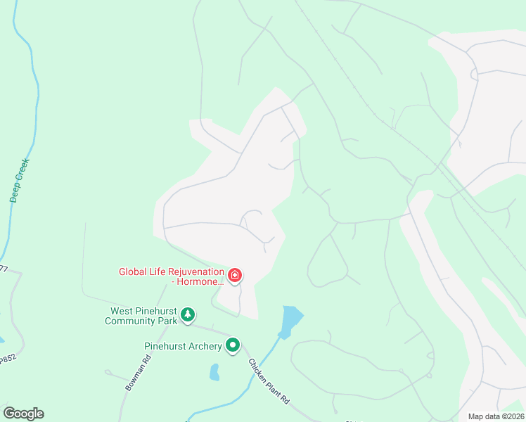 map of restaurants, bars, coffee shops, grocery stores, and more near 16 Cumnock Court in Pinehurst