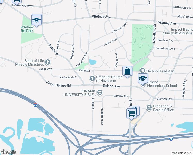 map of restaurants, bars, coffee shops, grocery stores, and more near 1509 Roosevelt Avenue in Memphis