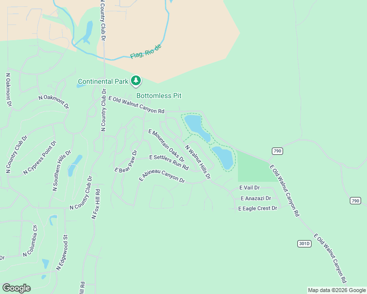 map of restaurants, bars, coffee shops, grocery stores, and more near 6142 East Mountain Oaks Drive in Flagstaff