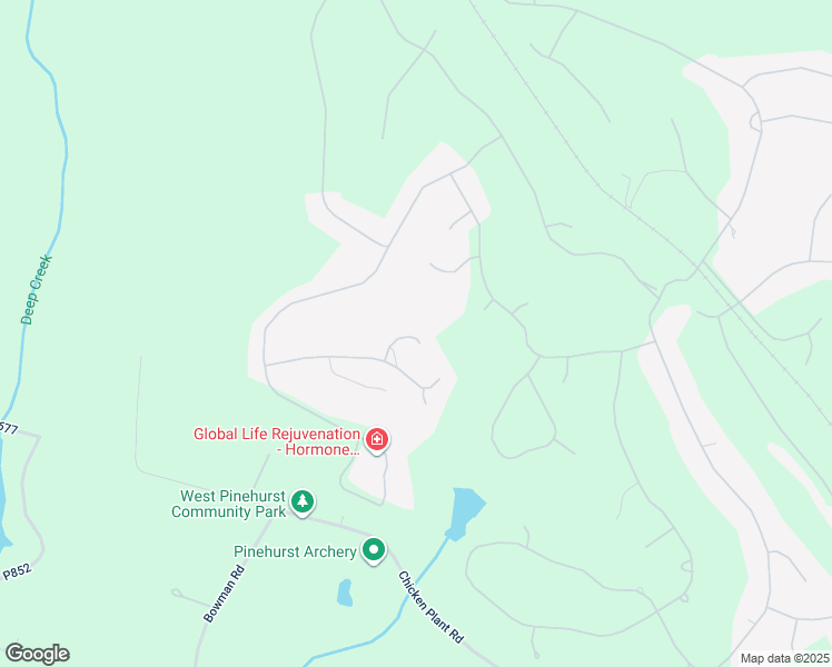 map of restaurants, bars, coffee shops, grocery stores, and more near 20 Cumnock Court in Pinehurst