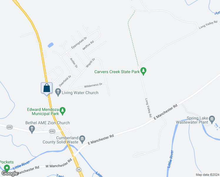 map of restaurants, bars, coffee shops, grocery stores, and more near 433 Wapiti Drive in Spring Lake