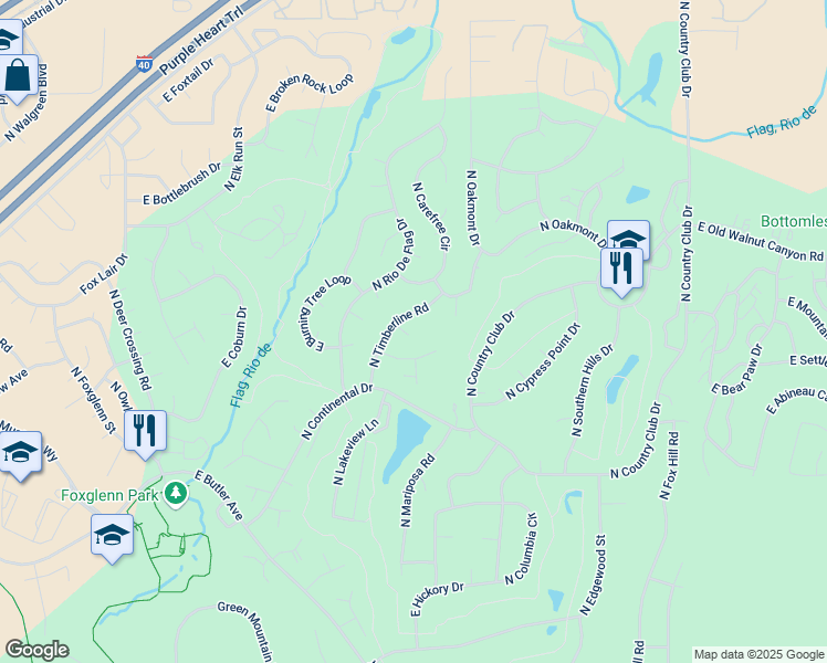 map of restaurants, bars, coffee shops, grocery stores, and more near 4824 East Hightimber Lane in Flagstaff