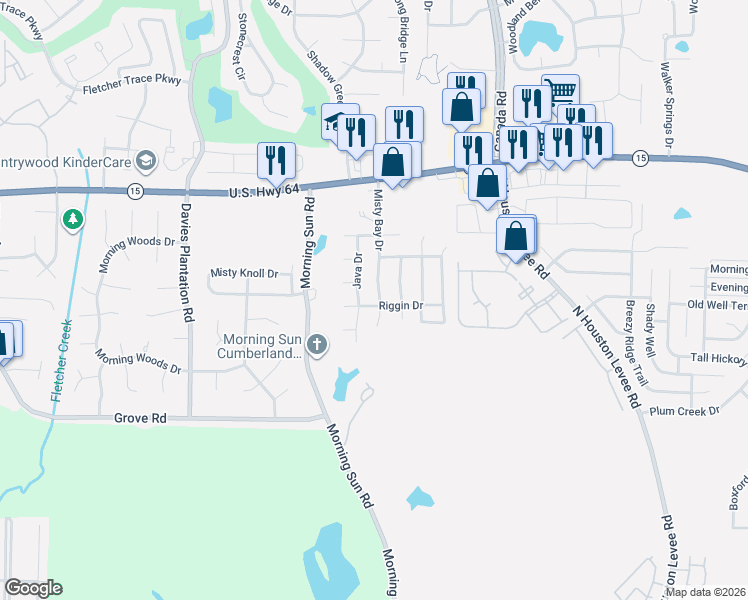 map of restaurants, bars, coffee shops, grocery stores, and more near 9759 Riggin Drive in Arlington