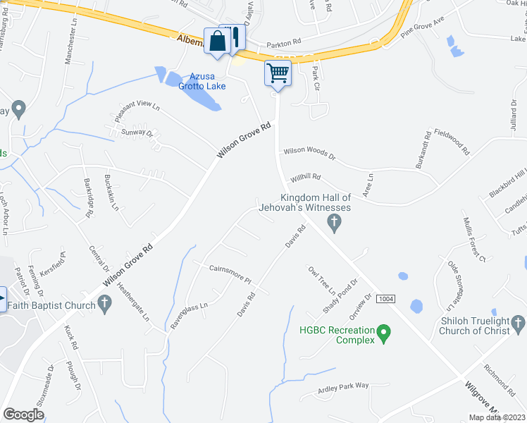 map of restaurants, bars, coffee shops, grocery stores, and more near 7600 Lancashire Drive in Charlotte