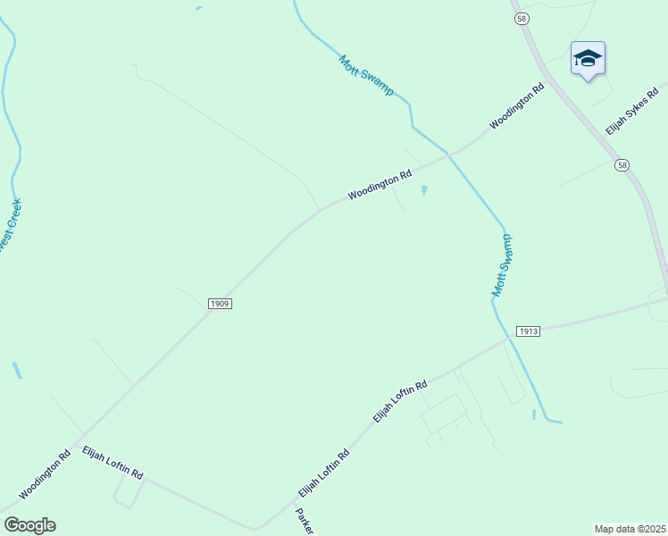 map of restaurants, bars, coffee shops, grocery stores, and more near 1799 Woodington Road in Kinston