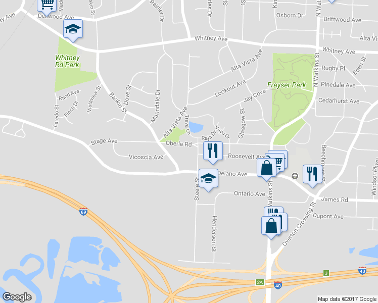 map of restaurants, bars, coffee shops, grocery stores, and more near 1473 Oberle Road in Memphis