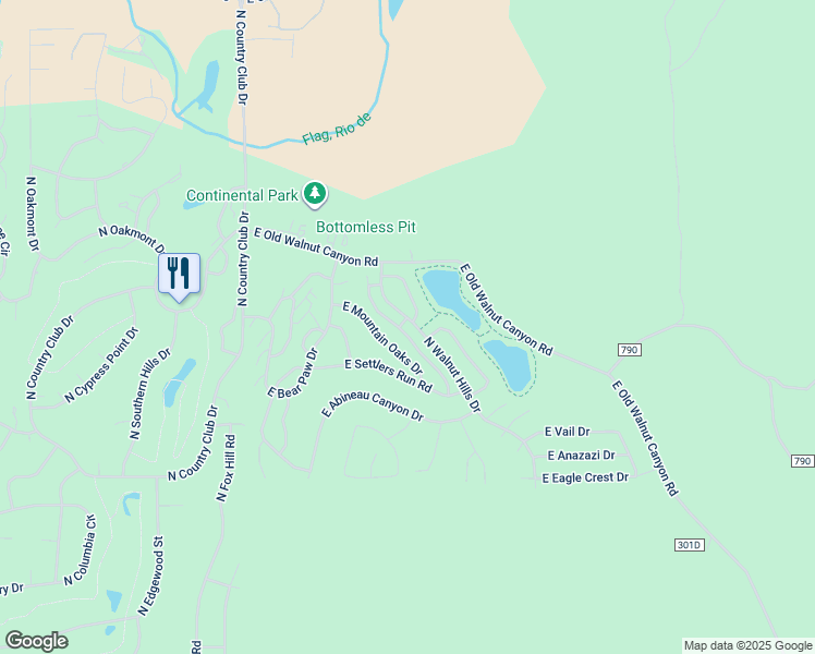 map of restaurants, bars, coffee shops, grocery stores, and more near 6142 East Mountain Oaks Drive in Flagstaff