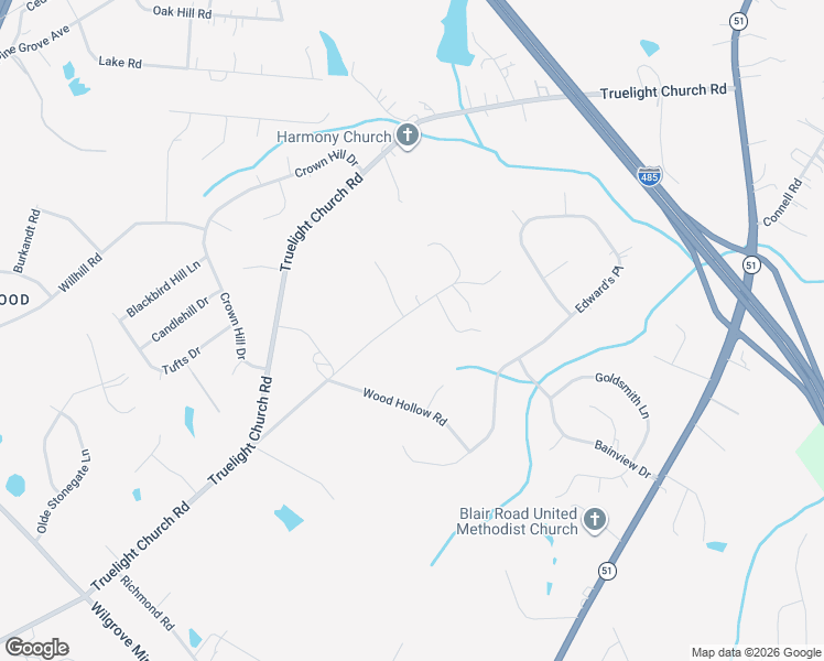 map of restaurants, bars, coffee shops, grocery stores, and more near 10619 Woodhollow Road in Mint Hill