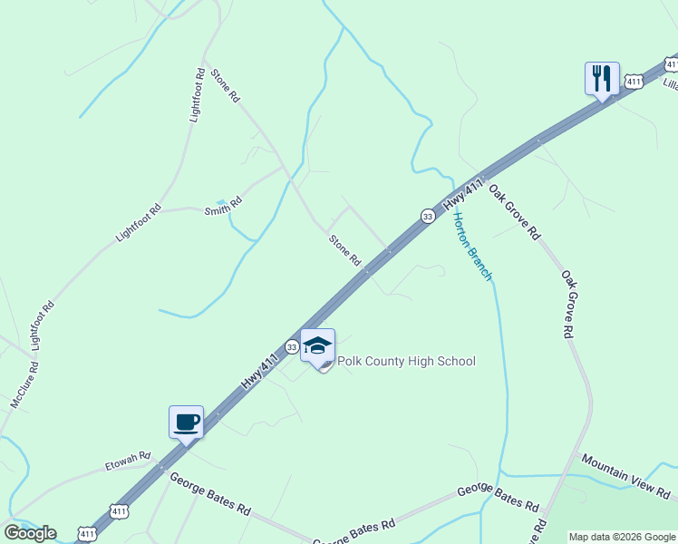 map of restaurants, bars, coffee shops, grocery stores, and more near 7282-7334 U.S. 411 in Benton