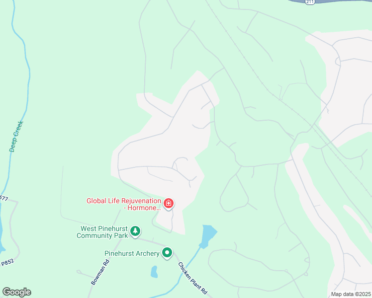 map of restaurants, bars, coffee shops, grocery stores, and more near 20 Cumnock Court in Pinehurst
