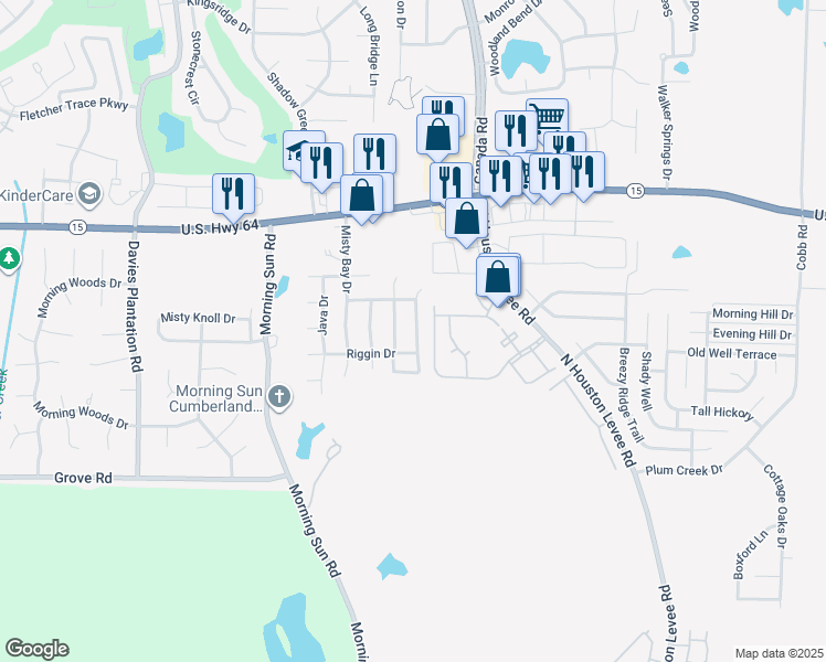 map of restaurants, bars, coffee shops, grocery stores, and more near 2802 Maggie Woods Lane in Arlington