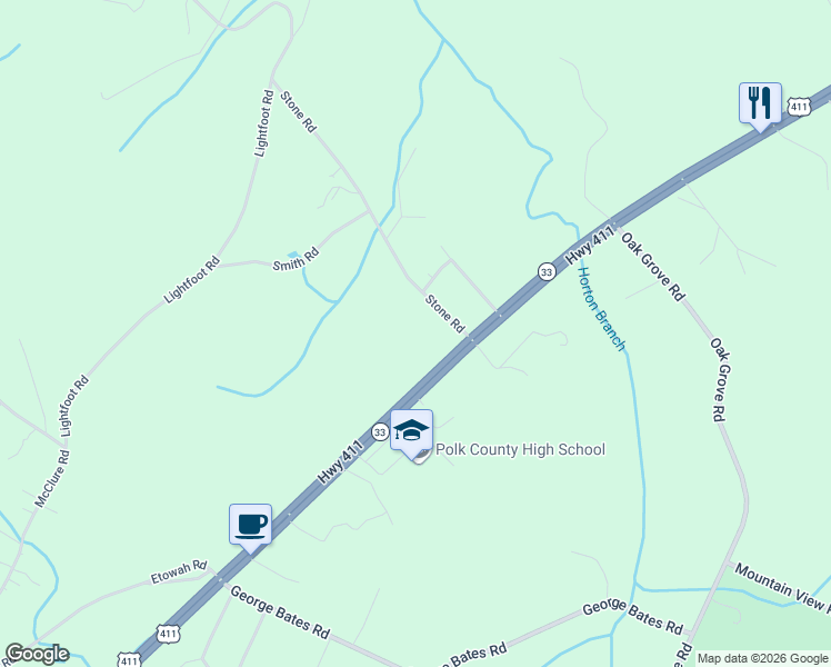 map of restaurants, bars, coffee shops, grocery stores, and more near 736-800 Stone Road in Benton