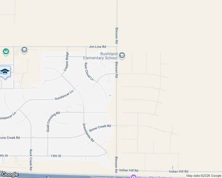 map of restaurants, bars, coffee shops, grocery stores, and more near South Blessen Road in Amarillo