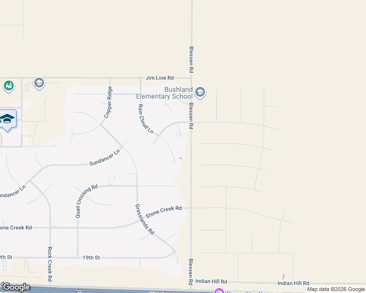 map of restaurants, bars, coffee shops, grocery stores, and more near South Blessen Road in Amarillo